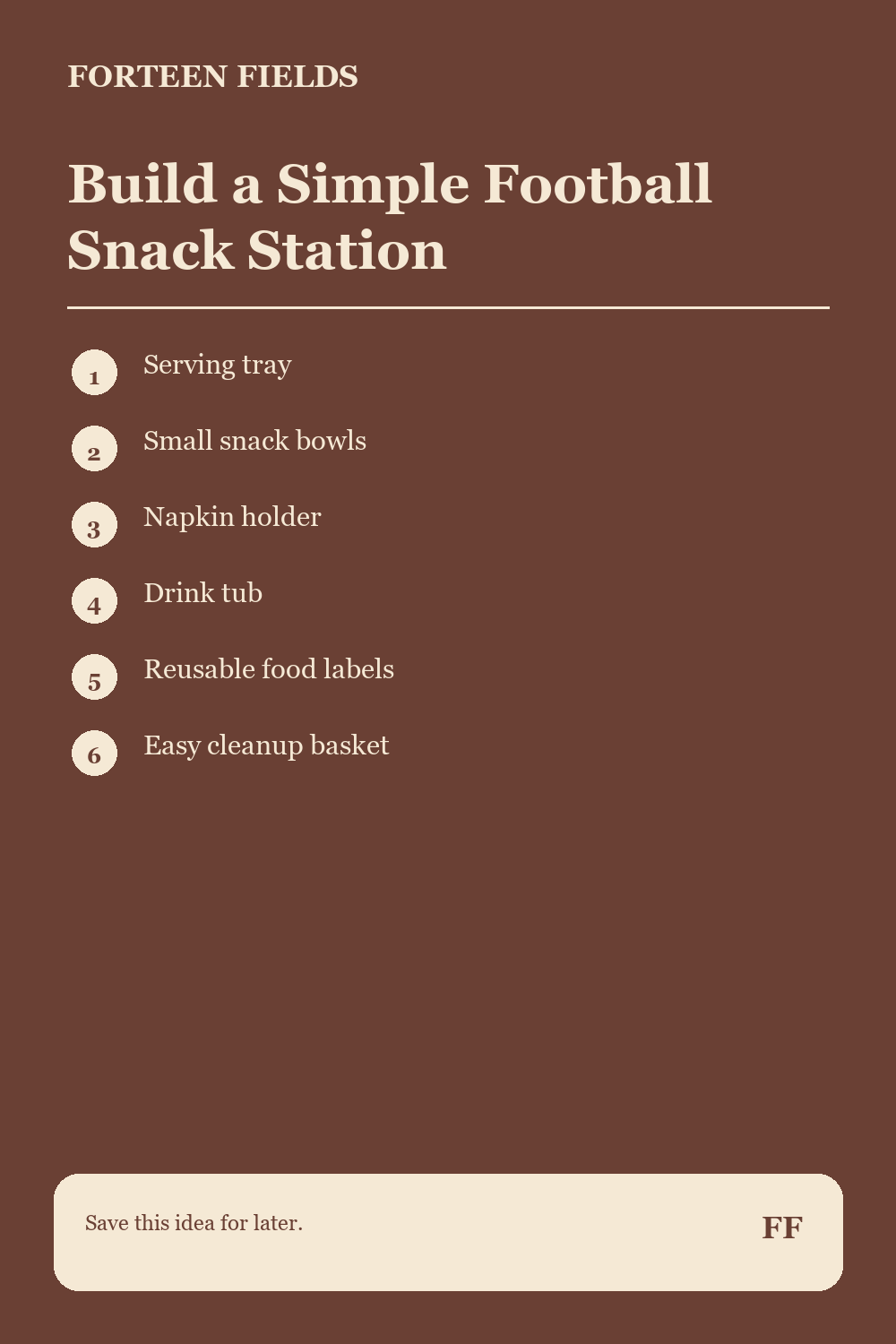 Build a Simple Football Snack Station