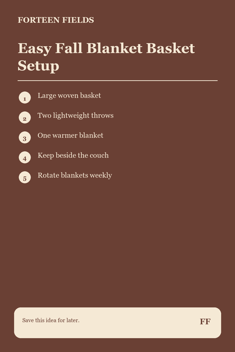 Easy Fall Blanket Basket Setup