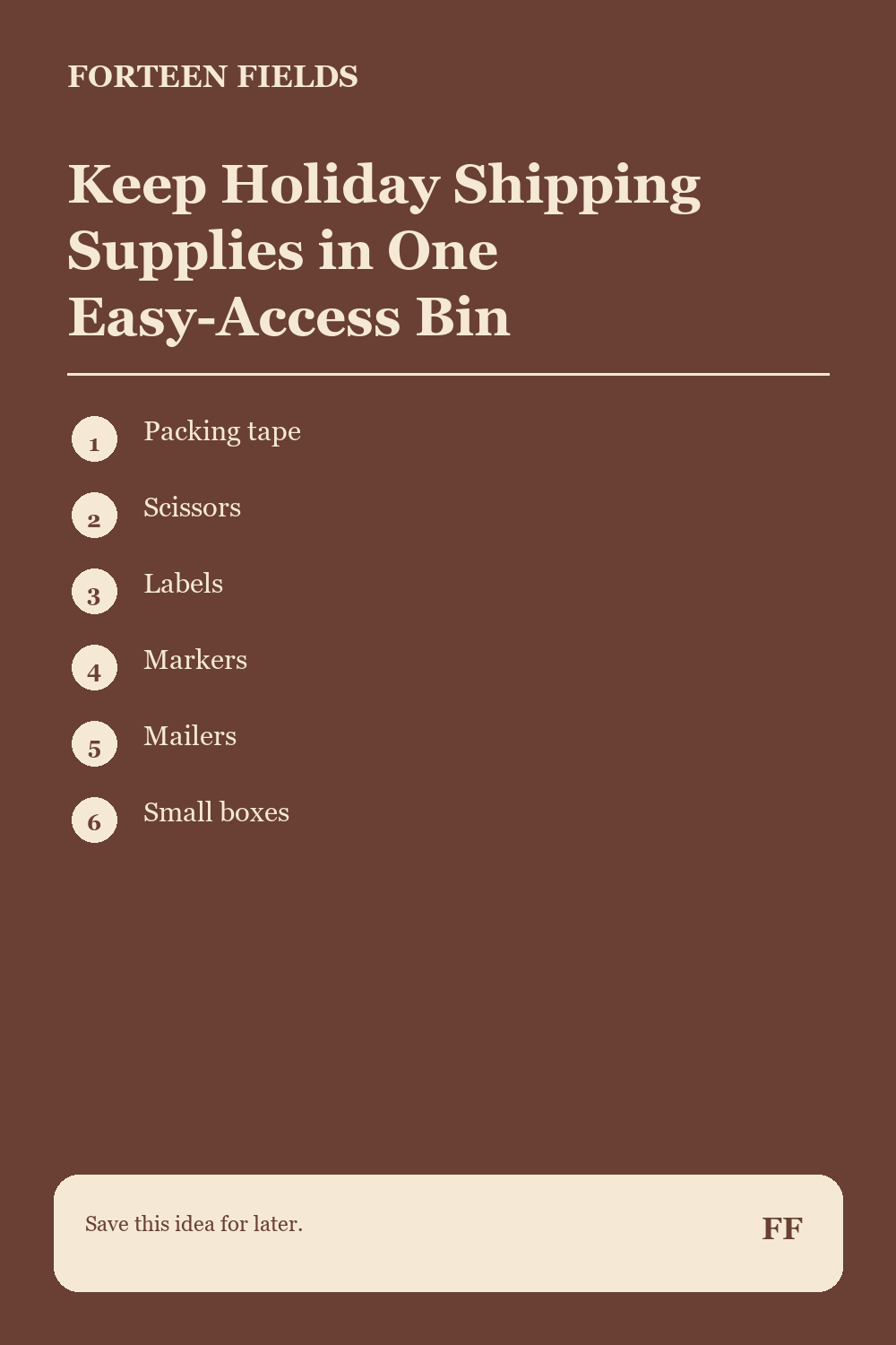 Keep Holiday Shipping Supplies in One Easy-Access Bin